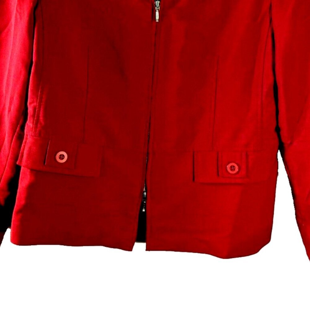 Jessica Woman’s RED Blazer Fully Lined Dress Zip-Up Jacket Flat Collar … - Picture 3 of 7